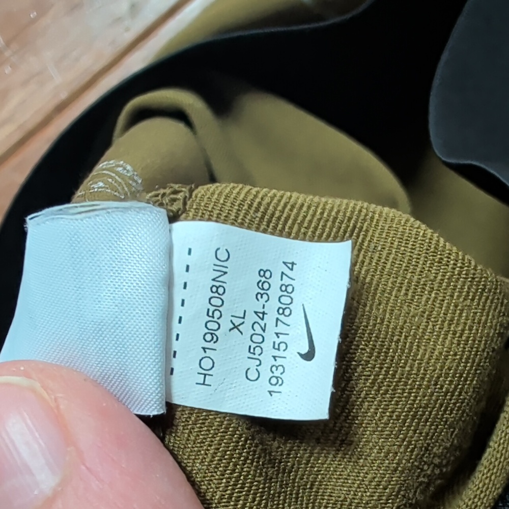 Nike Leg-A-See Allover Olive Green Leggings with White Swoosh Print - Picture 7 of 8